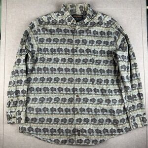 Vintage Woolrich Buffalo Print Shirt‎ XL Mens Outdoor Camp Western Wildlife Top